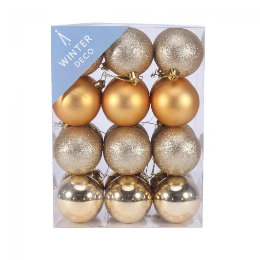 Gold Shatterproof Baubles (x24)